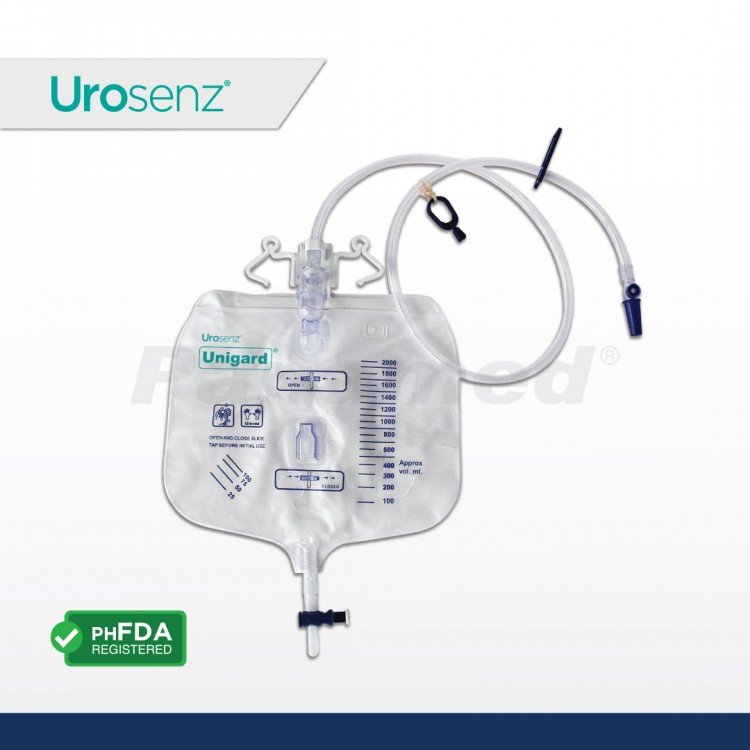 Urosenz Unigard Urine Drainage Bag with Non-Return Valve, 2500ml 
